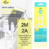 Data Cable Micro USB to USB CC107 2A 2M Ellietech White
